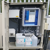 Proam ammonia monitor in handrail enclosure suitable for final effluent monitoring